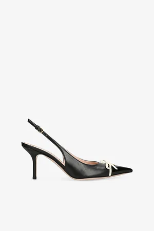 VALENTINO GARAVANI Womens Vlogo Bow Slingback Leather Pumps