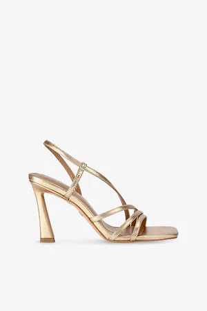 Kurt Geiger Womens Sweetie 95 Strappy Metallic Faux-Leather Sandals