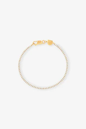 Astrid & Miyu Womens Tennis 18ct Yellow- Plated Brass and Cubic Zirconia Bracelet