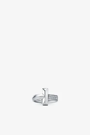 Tiffany & Co. Tiffany T T1 Wide 18ct White-Gold and 0.21ct Diamond Ring