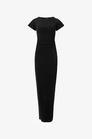 AllSaints Womens Katarina Slim-Fit Stretch Organic-Cotton Maxi Dress