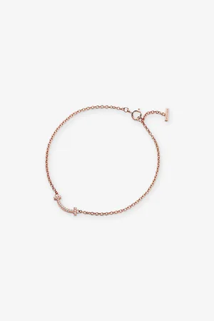 Tiffany & Co. Tiffany T Smile 18ct Rose-Gold and Diamond Bracelet