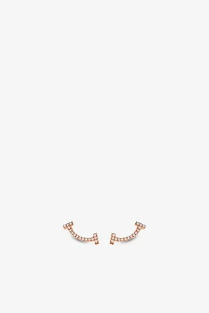 Tiffany & Co. Tiffany T Smile 18ct Rose-Gold and 0.06ct Diamond Earrings