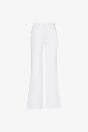 GOOD AMERICAN Womens Regular-Fit Flared-Leg Stretch-Denim Jeans