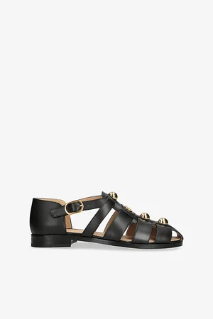 VALENTINO GARAVANI Womens Studshield Fisherman Leather Sandals