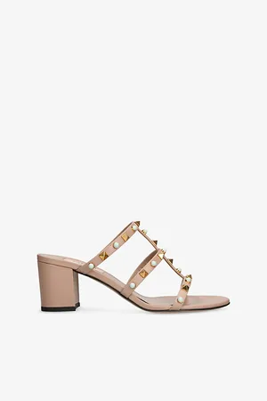 VALENTINO GARAVANI Womens Rockstud 60 Ankle-Strap Leather Heeled Mules