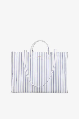 Sandro Womens Stripe Cotton Tote Bag