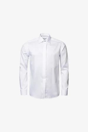 Eton Mens Cutaway-Collar Contemporary-Fit Cotton-Dobby Tuxedo Shirt