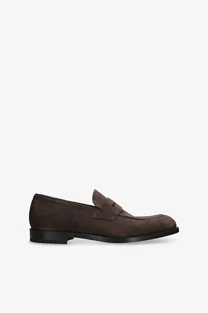 Ermenegildo Zegna Mens Classic Suede Penny Loafers