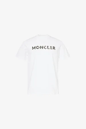 Moncler Mens Brand-Print Crew-Neck Relaxed-Fit Cotton-Jersey T-Shirt