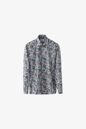 Eton Mens Signature Twill Paisley Slim-Fit Cotton Shirt