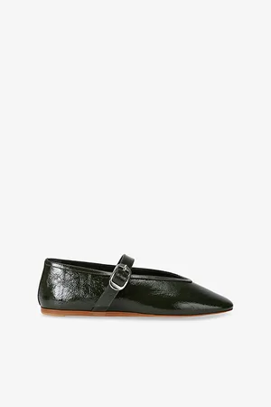 Le Monde Beryl Womens Stella Single-Strap Patent-Leather Ballet Flats
