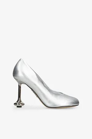 Loewe Womens Toy 90 Sculpted-Heel Metallic-Leather Pumps