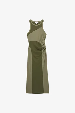Reiss Womens Ava Colour-Blocked Jersey Midi Dress