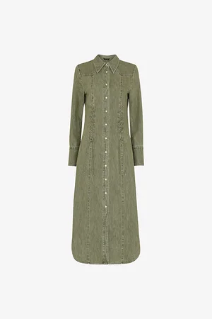 Whistles Womens Limited Edition Hudson Lace Detail Cotton Midi Dress