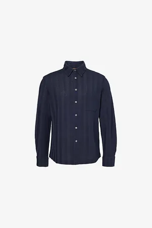Missoni Mens Long-Sleeve Patch-Pocket Cotton-Blend Shirt