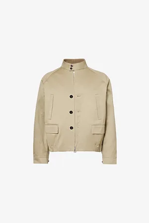 SACAI Mens Raglan-Sleeves Welt-And-Flap-Pockets Relaxed-Fit Cotton Jacket