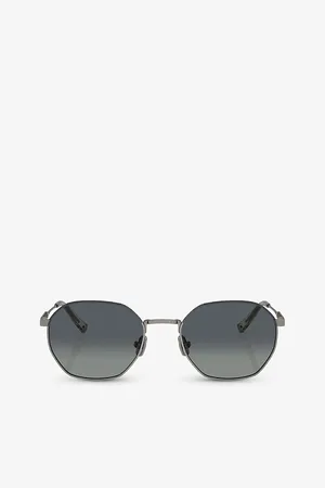 Brunello Cucinelli Womens Bc2003St Irregular-Frame Titanium Sunglasses
