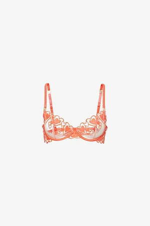 BlueBella Womens Harlow Heart-Embroidery Woven Bra