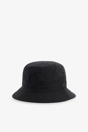 Stone Island Mens Compass Brand-Embroidery Woven Bucket Hat