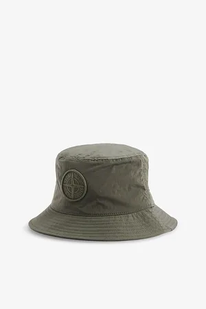 Stone Island Mens Compass Brand-Embroidery Woven Bucket Hat