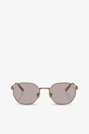Brunello Cucinelli Womens Bc2003St Irregular-Frame Titanium Sunglasses