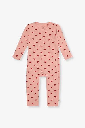Konges Sløjd Heart-Print Pointelle Cotton Romper 0-6 Months
