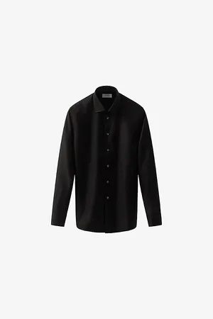 Eton Mens Cutaway-Collar Single-Cuff Slim-Fit Cotton-Twill Shirt