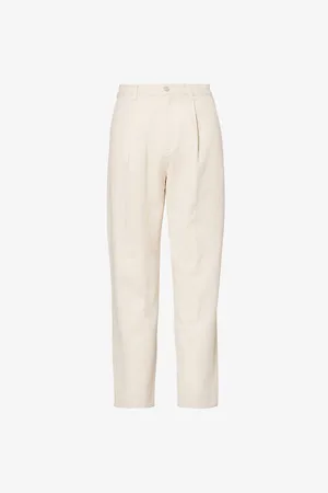 Missoni Mens Pleated Straight-Leg Regular-Fit Cotton Trousers