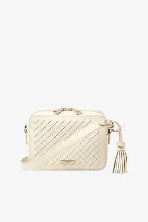 ASPINAL OF LONDON Womens Interlock-Weave Leather Camera Bag
