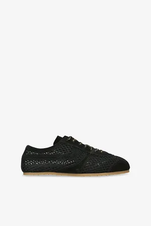 DRIES VAN NOTEN Womens Dustin Suede-Trim Low-Top Mesh Trainers