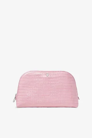ASPINAL OF LONDON Womens Classic Croc-Embossed Leather Cosmetic Case