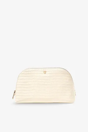 ASPINAL OF LONDON Womens Classic Croc-Embossed Leather Cosmetic Case