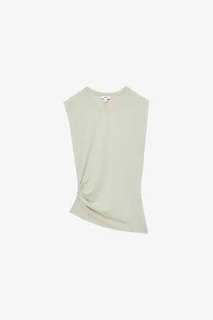 Reiss Womens Sadie Cap-Sleeved Jersey Top