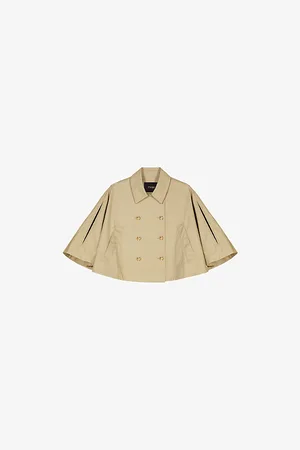 Maje Womens Double-Breasted Cotton Trench Cape