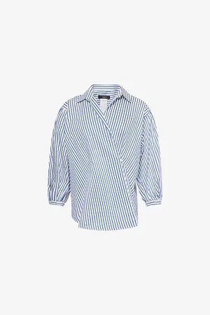 Max Mara Womens Ceci Striped Cotton-Silk Blend Shirt