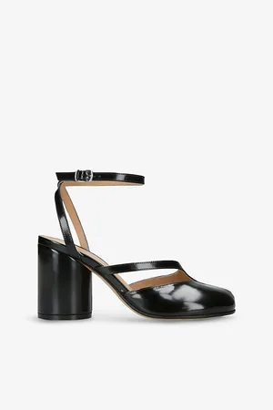 Maison Margiela Womens Tabi Split-Toe Heeled Leather Courts