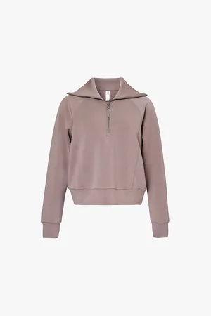 Spanx Womens Air Essentials Half-Zip Stretch-Jersey Sweatshirt