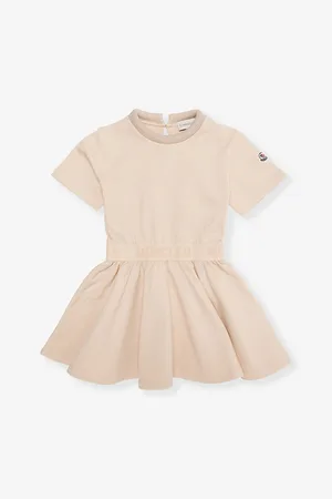 Moncler Pleated Short-Sleeves Cotton-Jersey Dress 4-12 Years