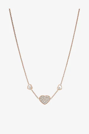 Chopard Happy Hearts 18ct Rose-Gold and 0.51ct Diamond Necklace