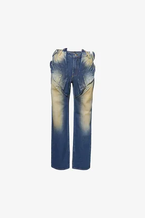 JUNTAE KIM Mens Gathered Corset Denim Jeans