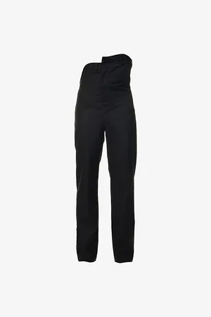 JUNTAE KIM Mens Asymmetric Rose Straight-Leg Woven Trousers