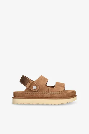 UGG Womens Goldenstar Glide Branded Suede Sandals
