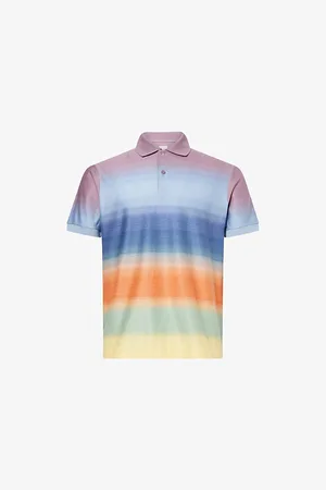 Paul Smith Mens Hazy Gradient-Pattern Cotton Polo Shirt