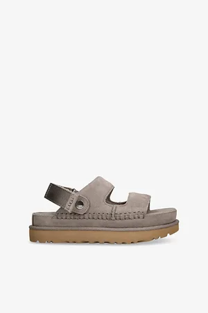 UGG Womens Goldenstar Glide Branded Suede Sandals