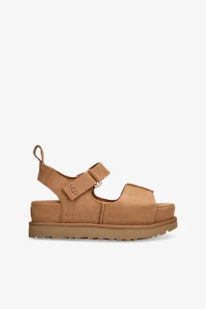 UGG Womens Goldenstar Suede Platform Sandals