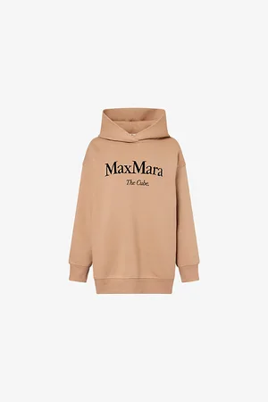 Max Mara Womens Felpa Logo-Embroidered Cotton-Jersey Hoody