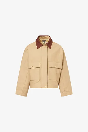 RAG&BONE Womens Nonie Contrast-Collar Cotton Jacket