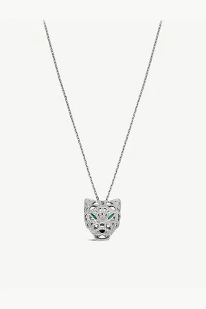 Cartier Panthère De 18ct , Emerald, Onyx and 0.93ct Diamond Necklace