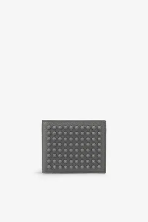 Christian Louboutin Mens Spike-Embellished Bi-Fold Leather Wallet
